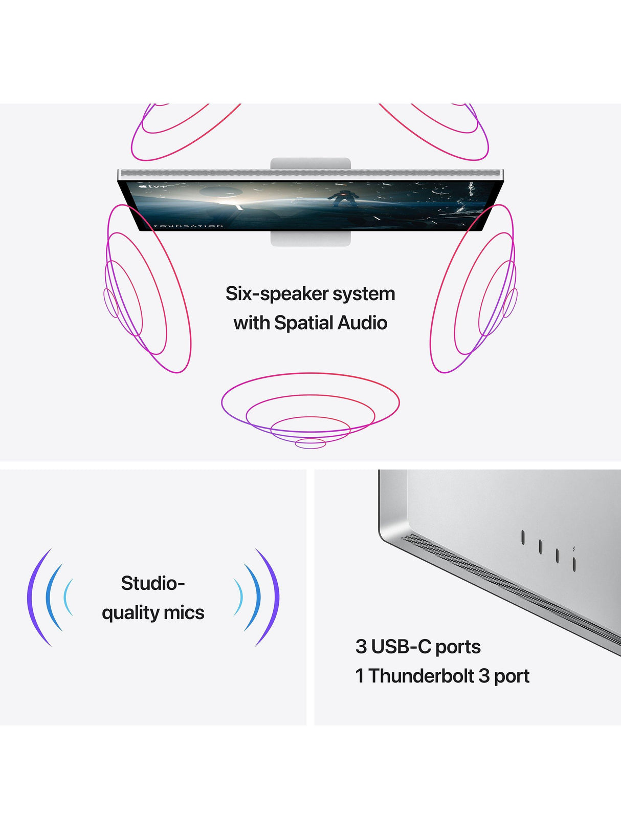 Apple Studio Display MYJG3B/A Adjustable Stand 27" 5K Retina Display Silver