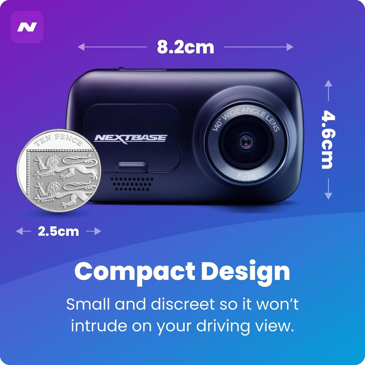 Nextbase 222 NBDVR222 1080p Full HD Dash Cam 140 Degree G-Sensor - Black