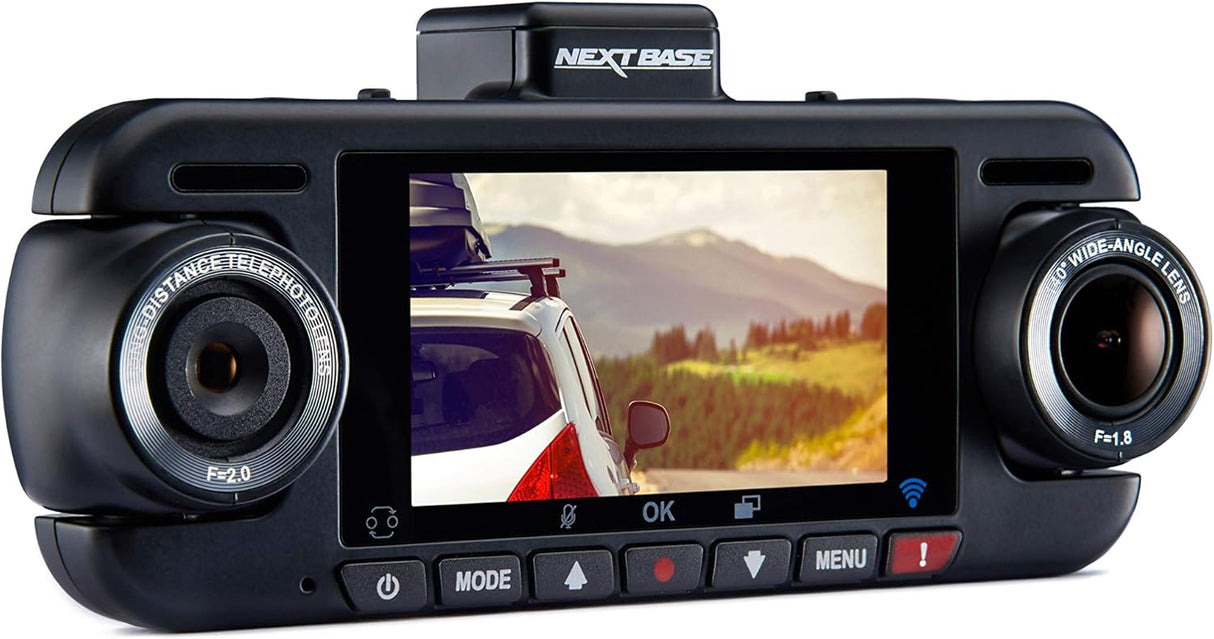Nextbase Duo HD GPS Wi-Fi Dash Cam Dual Lens 1080p Front Rear 140" - Black