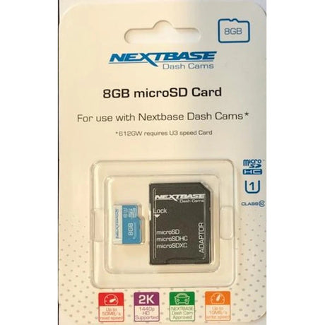 Nextbase 8GB microSDHC Class 10 U1 NBDVRSD Dash Cam Memory Card With Adapter
