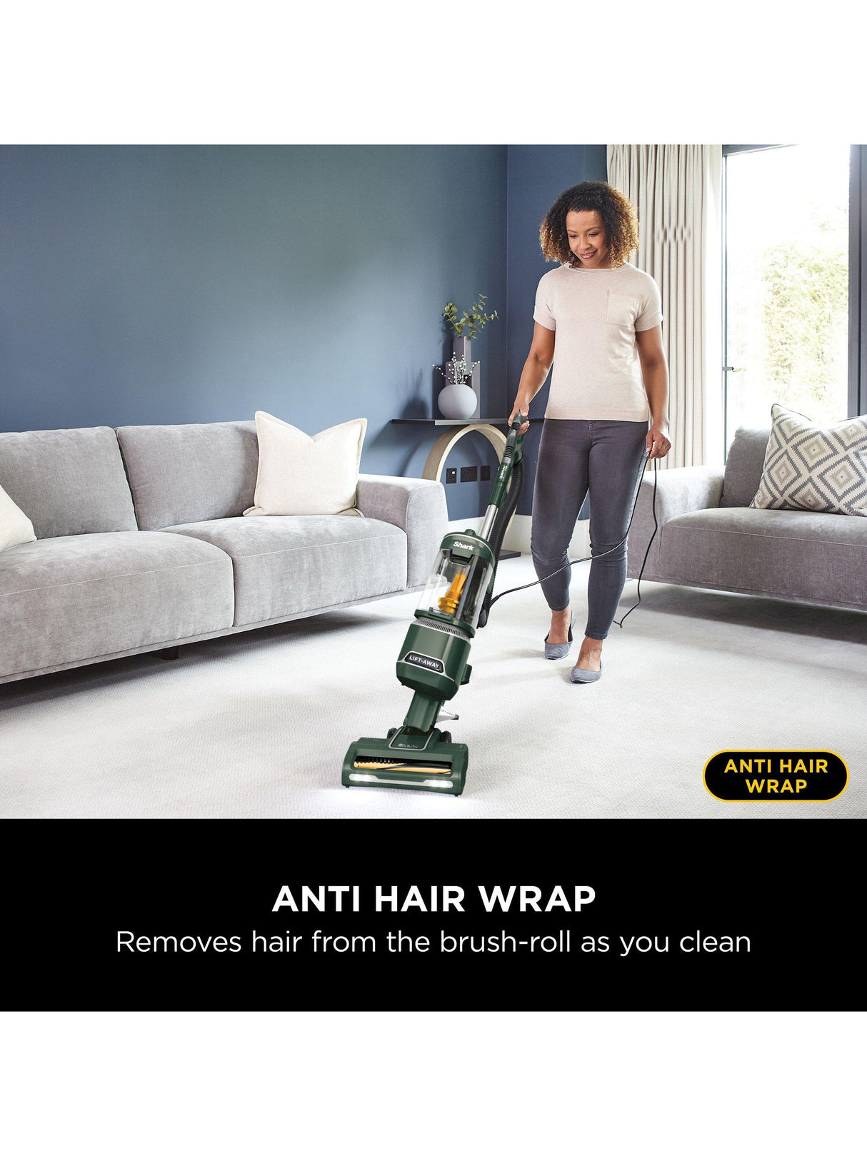 Shark NZ691UKT Anti Hair Wrap Upright Vacuum Cleaner - Porsche Green/Silver