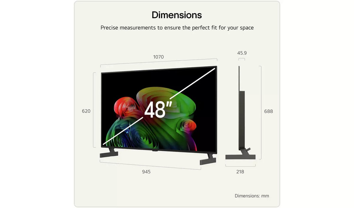 LG OLED48B56LA 48in OLED AI 4K UHD HDR 120Hz webOS Smart TV 2025 - Black