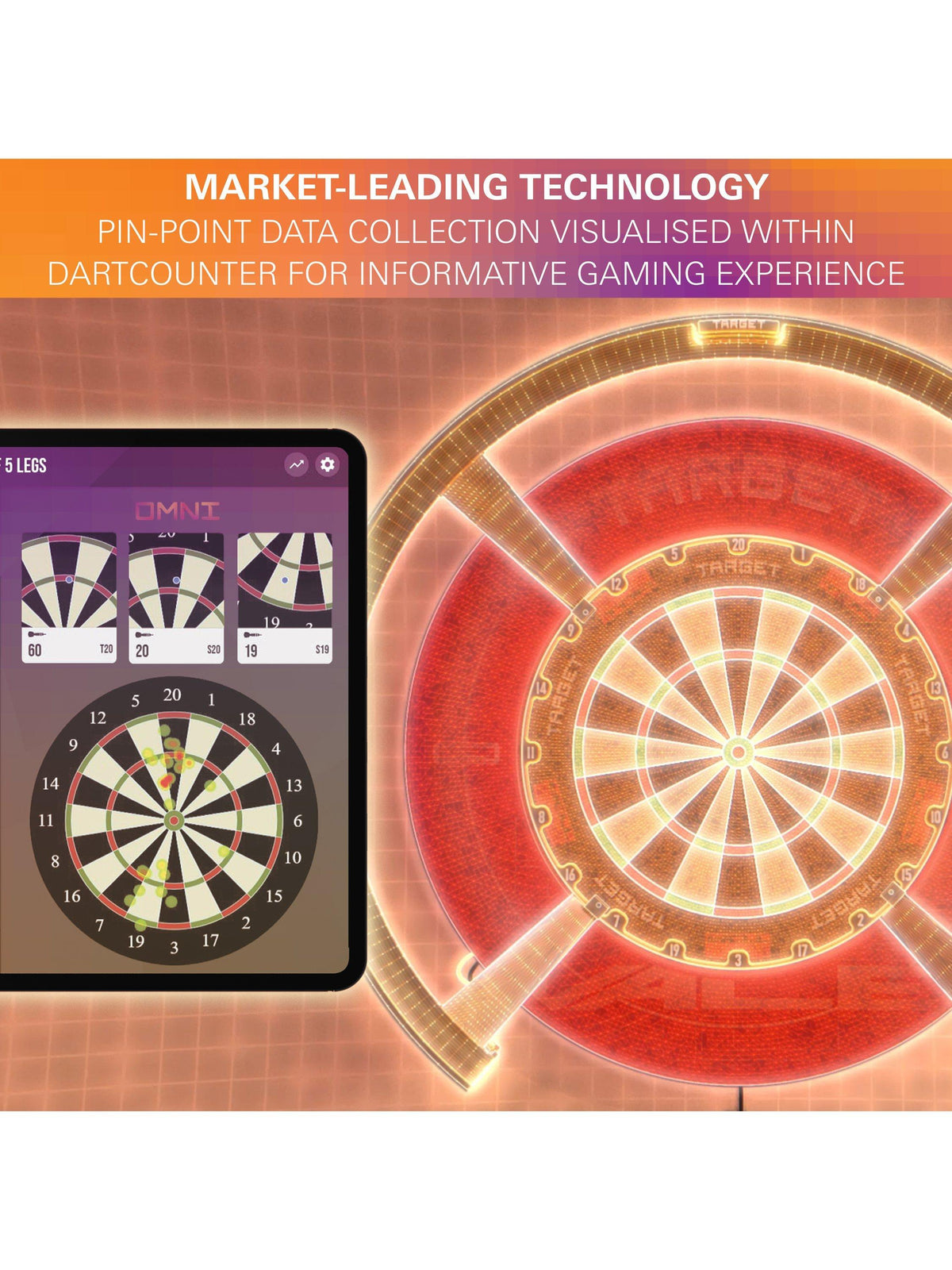 Target Darts Omni Automatic HD Camera Scoring System with LED Light - Black