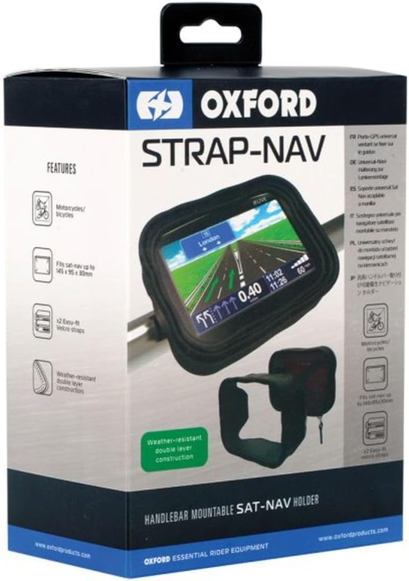 Oxford Strap-Nav OX558 Weather Resistant GPS Sat Nav Holder 145mm - Black
