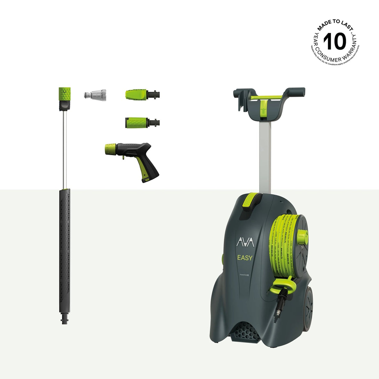 AVA Easy P57 Medium Pressure Washer 145 Bar 500L/h 2100W 12m Hose - Grey