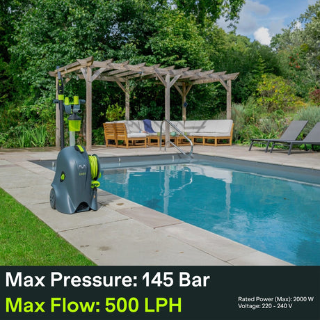 AVA Easy P57 Medium Pressure Washer 145 Bar 500L/h 2100W 12m Hose - Grey