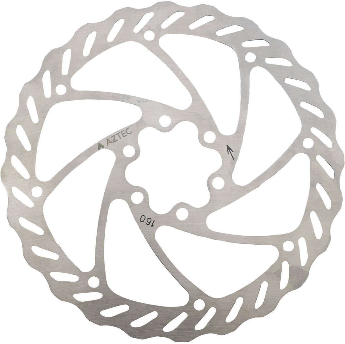 Aztec Core Laser Cut Stainless Steel 6-Bolt Disc Brake Rotor 180mm - Silver