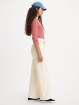 Levis Ribcage Wide Leg High Rise Cotton Denim Jeans - W28m x 32L White/Cream