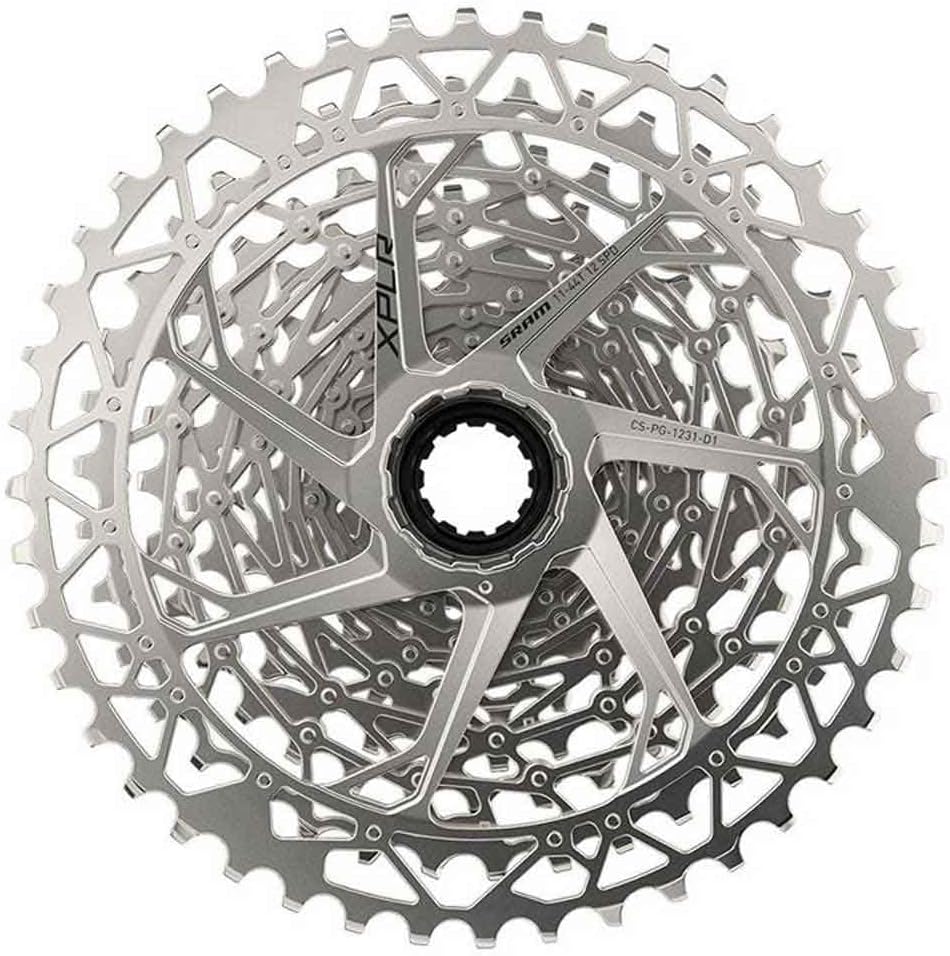 SRAM PG-1231 XPLR 12-Speed 11-44T Gravel Road Bike Cassette - Chrome- Silver