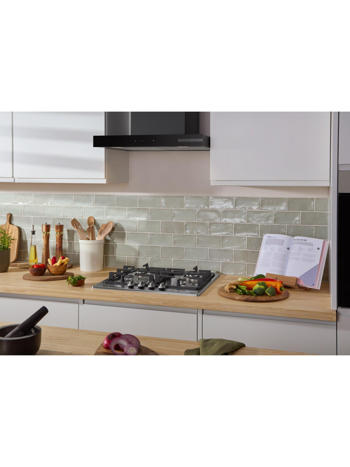 Bosch Series 4 PGP6B5K90 60cm 4-Burner Integrated Gas Hob - Stainless Steel