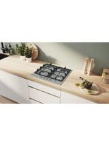 Bosch Series 4 PGP6B5K90 60cm 4-Burner Integrated Gas Hob - Stainless Steel