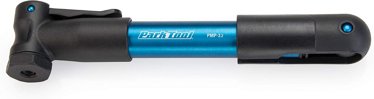 Park Tool PMP-3.2B Aluminium Compact Portable Micro Bicycle Hand Pump - Blue