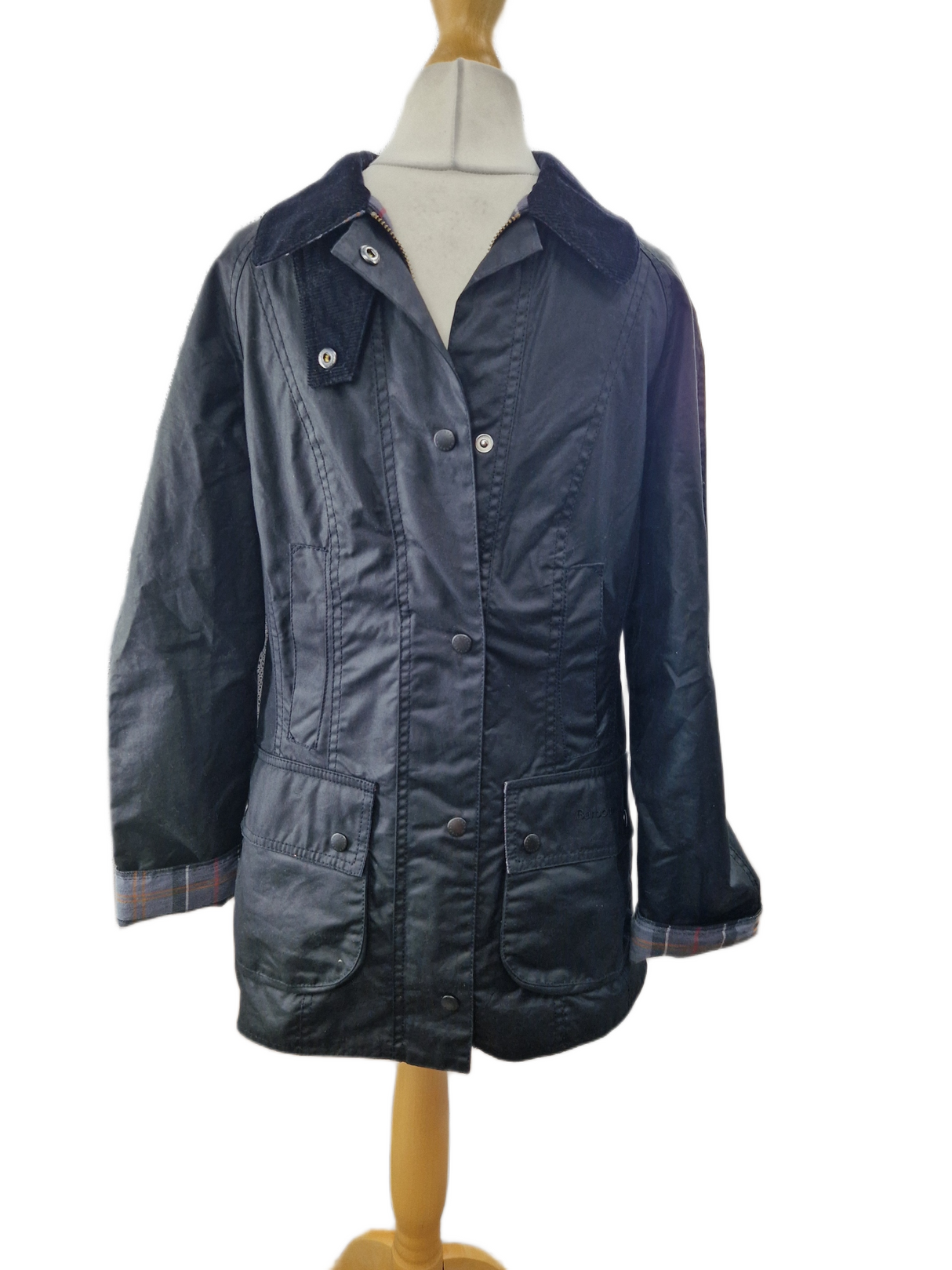 Barbour Women's Beadnell Classic Country Style Waxed Jacket - Black - UK 6