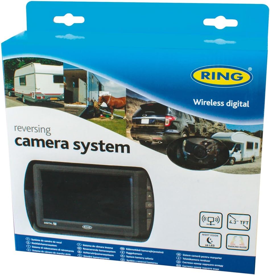 Ring RBGW430 Wireless 4.3in Monitor Night Vision Reverse Camera System Black