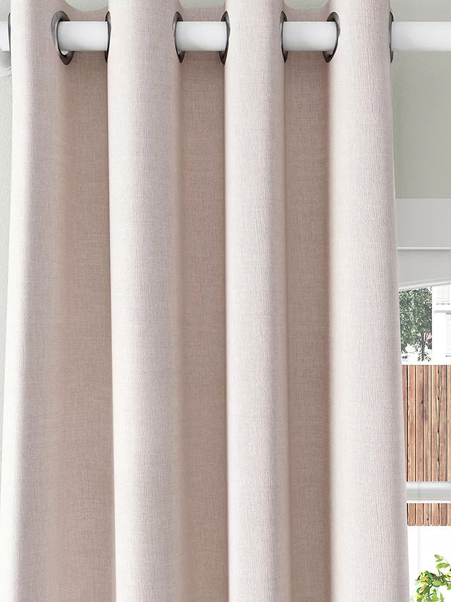 John Lewis Textured Thermal Lined Eyelet Curtains Rose Pink W167xDrop 274cm - Kazoop 
