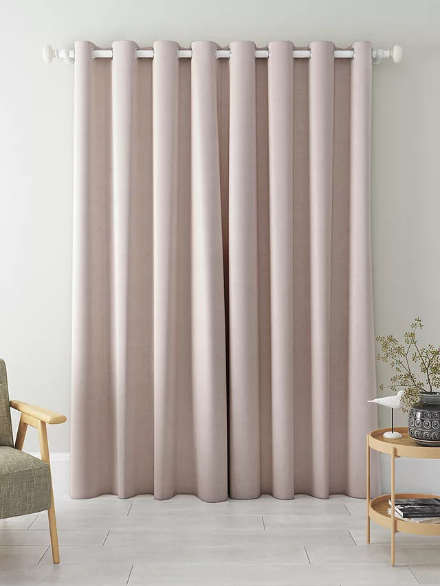 John Lewis Textured Thermal Lined Eyelet Curtains Rose Pink W167xDrop 274cm - Kazoop 