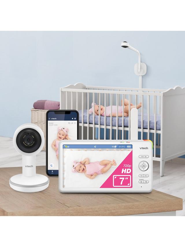 VTech RM7787HD 7 inch Over-The-Cot Wi-Fi Baby Monitor - Rechargeable Battery