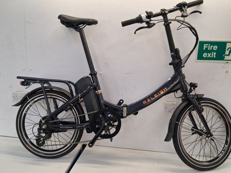 Raleigh Stow-E-Way Folding Compact 7~Speed 20" Wheel Alloy E--Bike Dark Blue