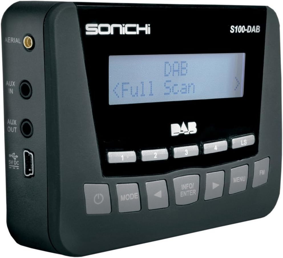 Sonichi S100-DAB In-Car Digital Radio Adapter DAB DAB+ FM Transmitter Black
