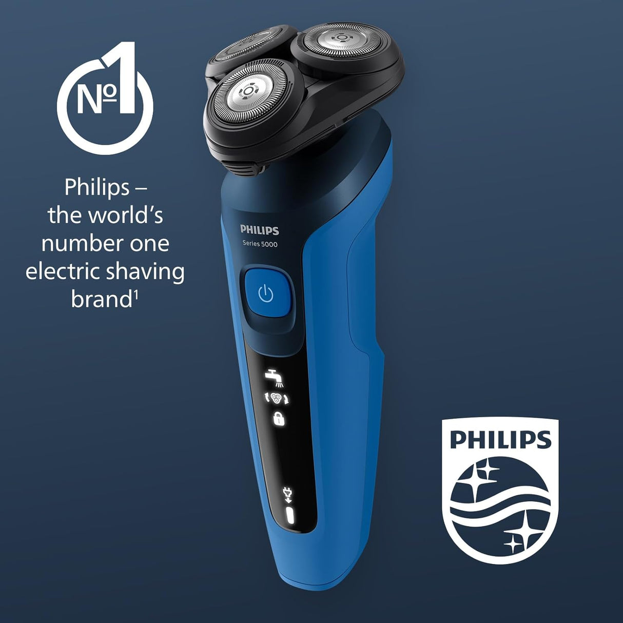 Philips Series 5000 S5466 Rechargeable Rotary Electric Shaver Wet Dry - Blue