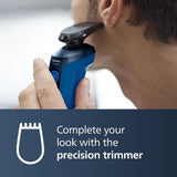 Philips Series 5000 S5466 Rechargeable Rotary Electric Shaver Wet Dry - Blue