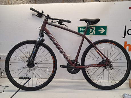 Carrera Crossfire 2 Mens 700c 24-Speed Disc Brakes Hybrid Bike - Red - Large