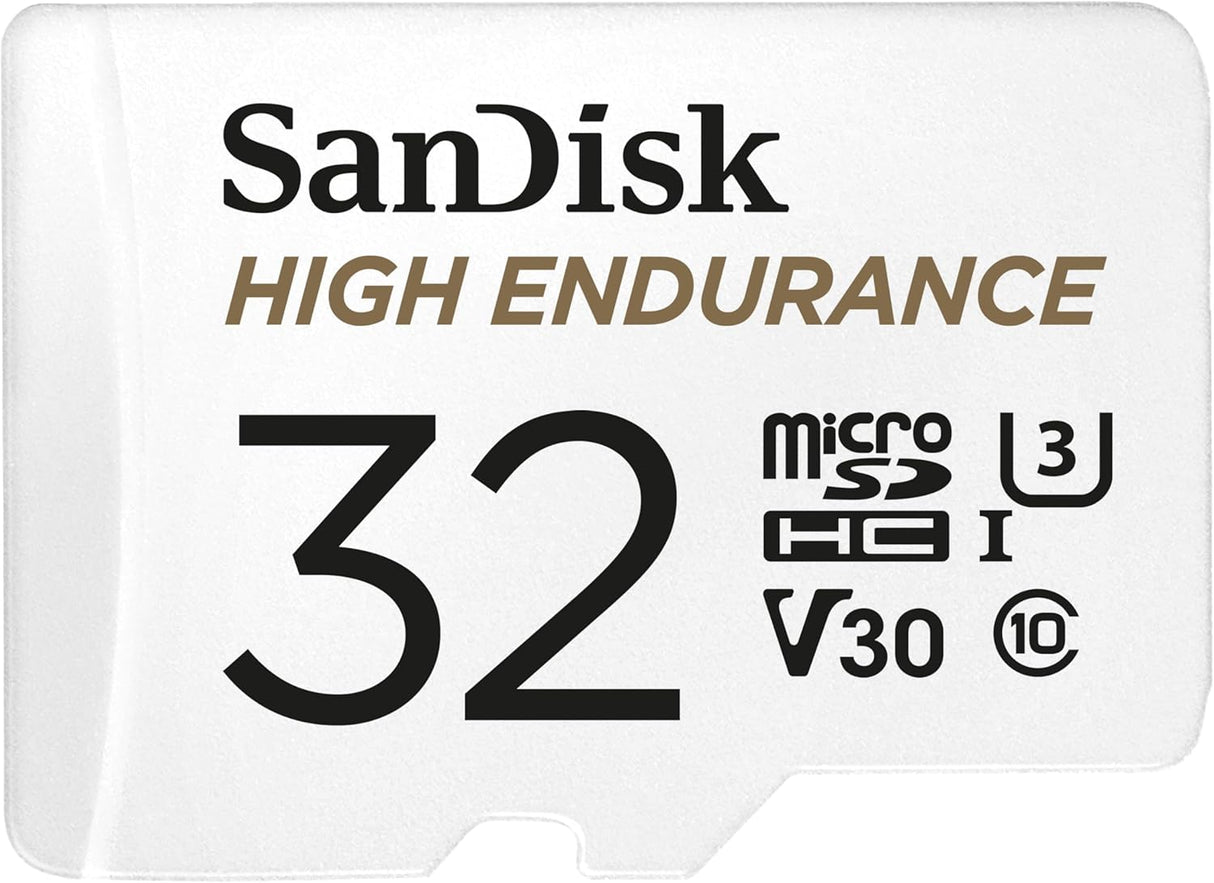 SanDisk High Endurance 32GB microSDHC Card U3 V30 Dash Cam CCTV Card White