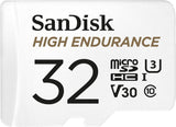 SanDisk High Endurance 32GB microSDHC Card U3 V30 Dash Cam CCTV Card White