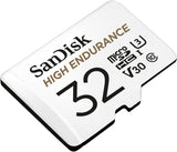 SanDisk High Endurance 32GB microSDHC Card U3 V30 Dash Cam CCTV Card White
