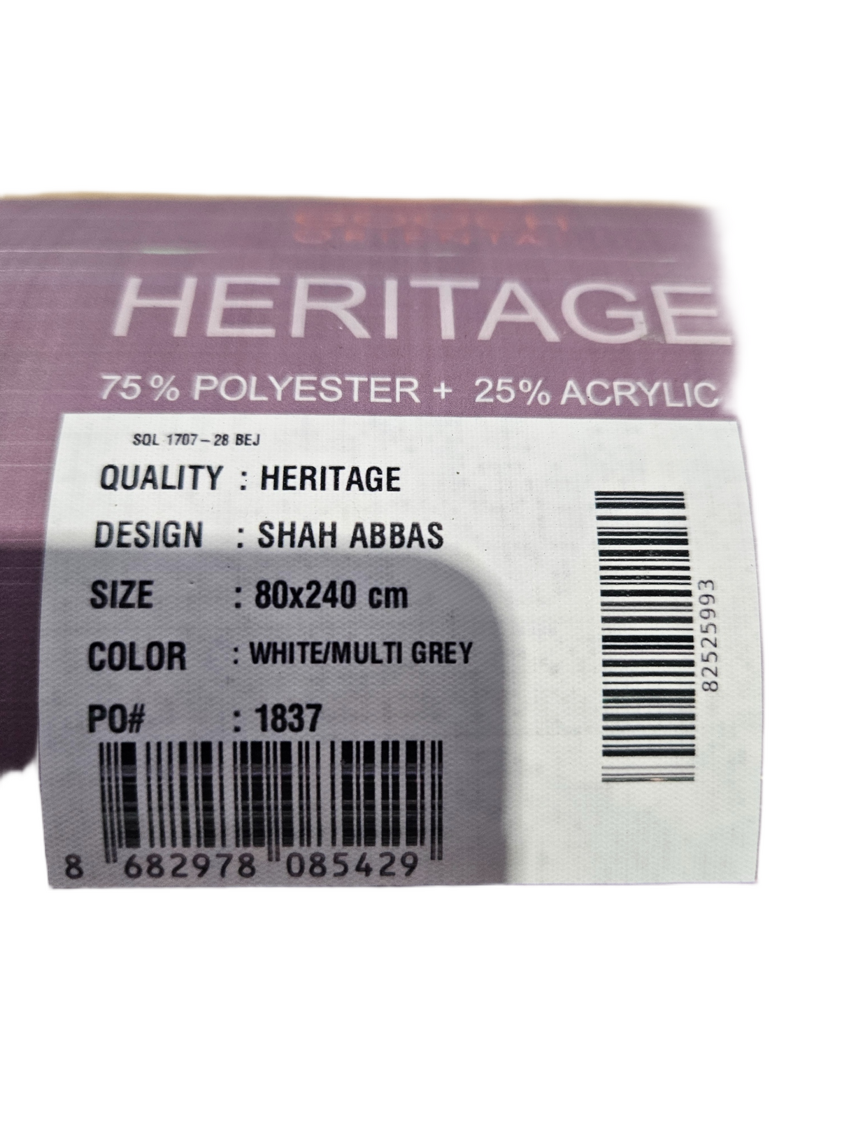 Gooch Luxury Heritage Shah Abbas Runner L240 x W80cm - Wite/Multi Grey