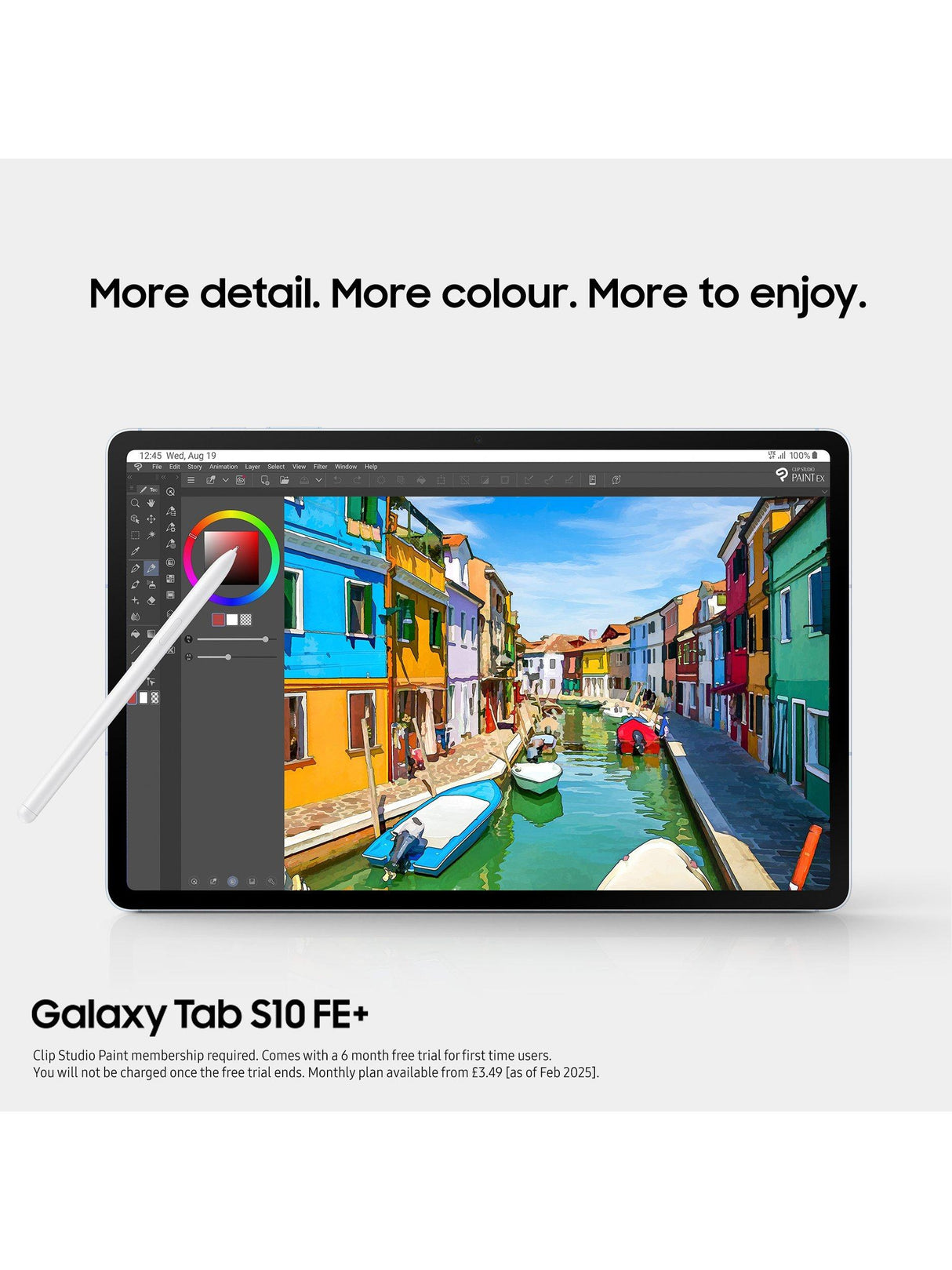 Samsung Tab S10 FE+ 13.1" 128GB 8GB RAM Wi-Fi + 5G Android Tablet - Silver