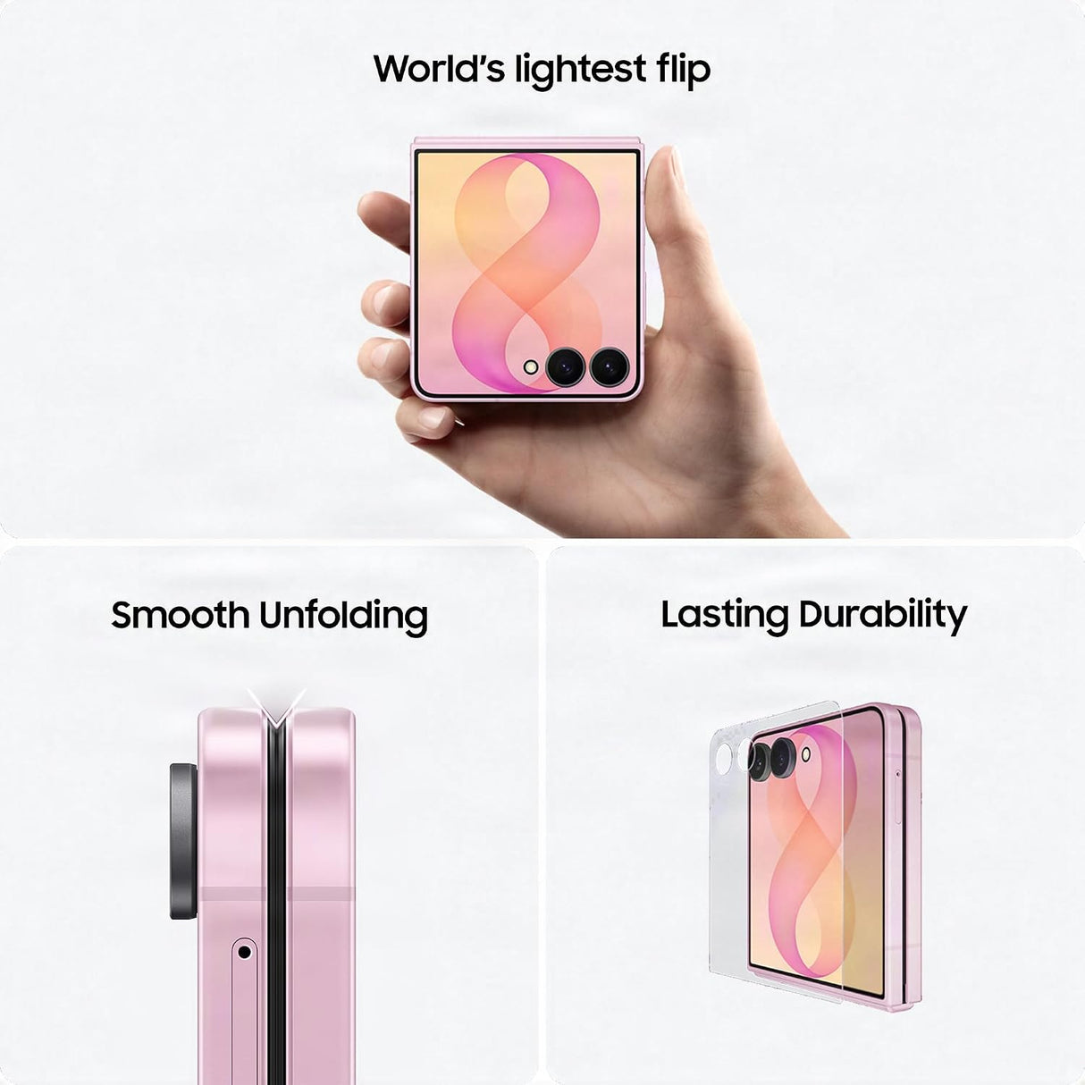 Samsung Galaxy Z Flip8 256GB 12GB RAM 5G AI Unlocked Folding Smartphone Pink