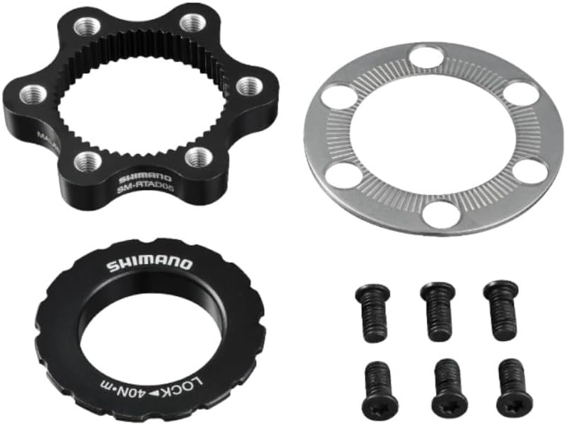 Shimano SM-RTAD05 Centre Lock to 6-Bolt Disc Brake Adapter - Silver/Black