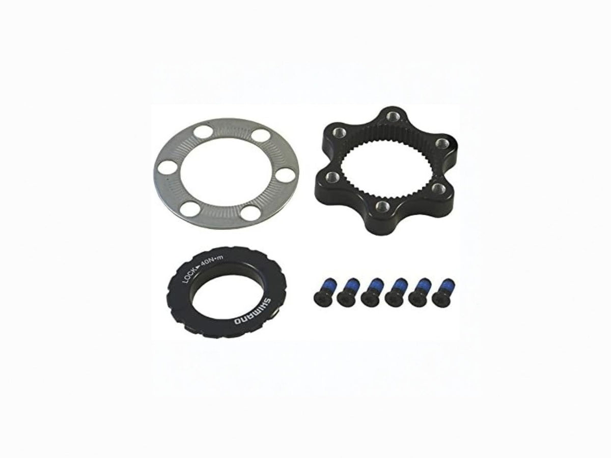 Shimano SM-RTAD05 Centre Lock to 6-Bolt Disc Brake Adapter - Silver/Black