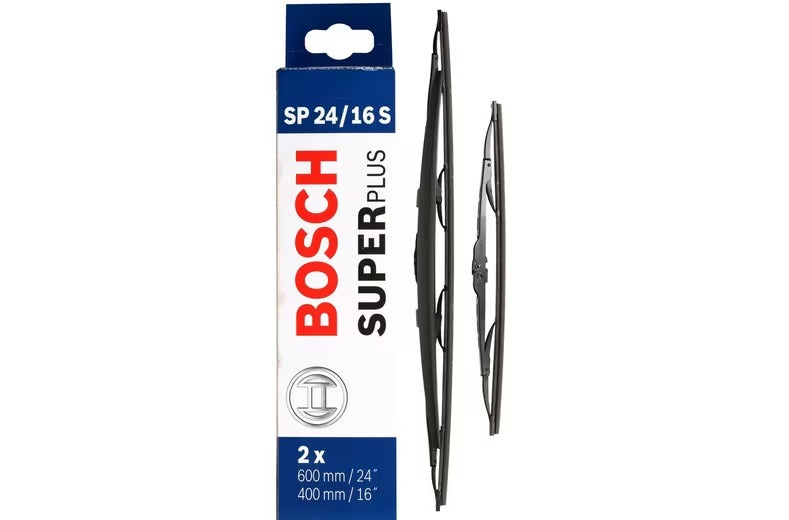 Bosch Super Plus SP24 16S Front Wiper Blade Set 600mm/24" & 400mm/16" Black