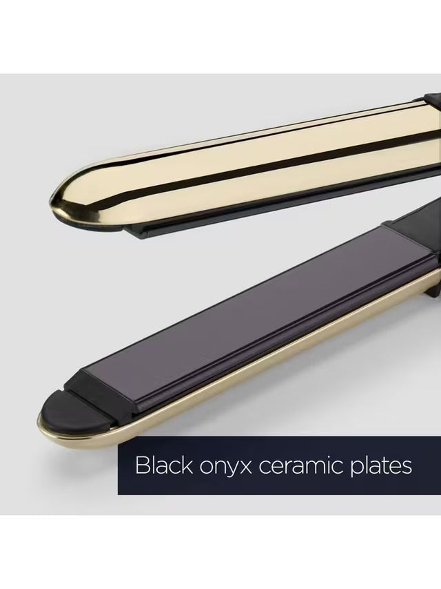 BaByliss Onyx ST484U Corded Hair Straighteners 5 Settings - Black Onyx/Gold