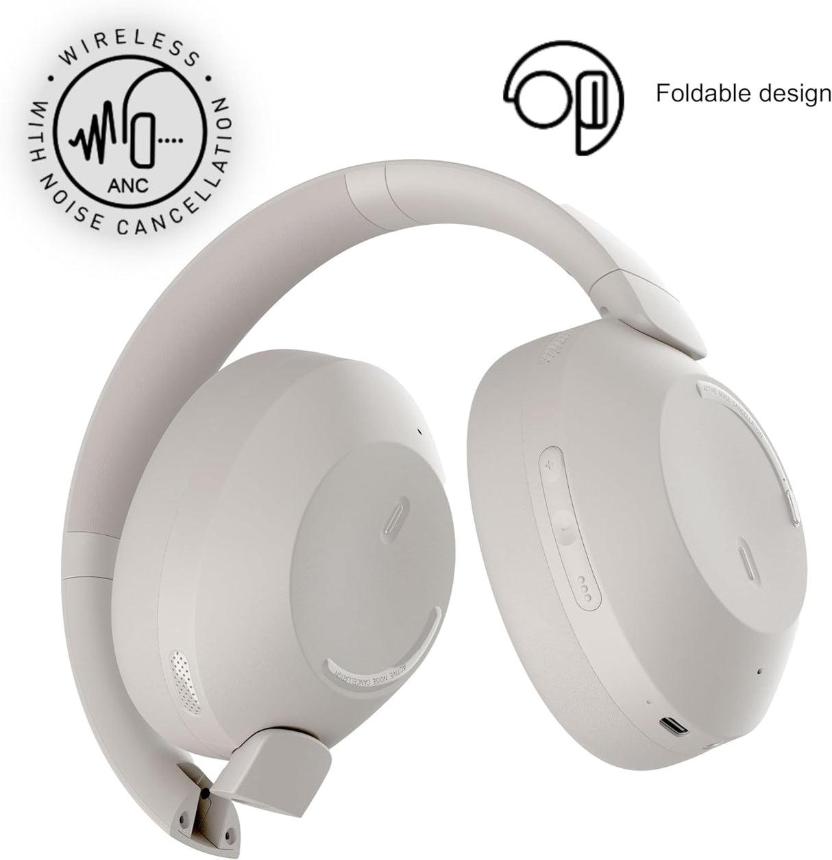 MIXX Audio StreamQ C4 ANC Over-Ear Wireless Noise Cancelling Headphones Sand