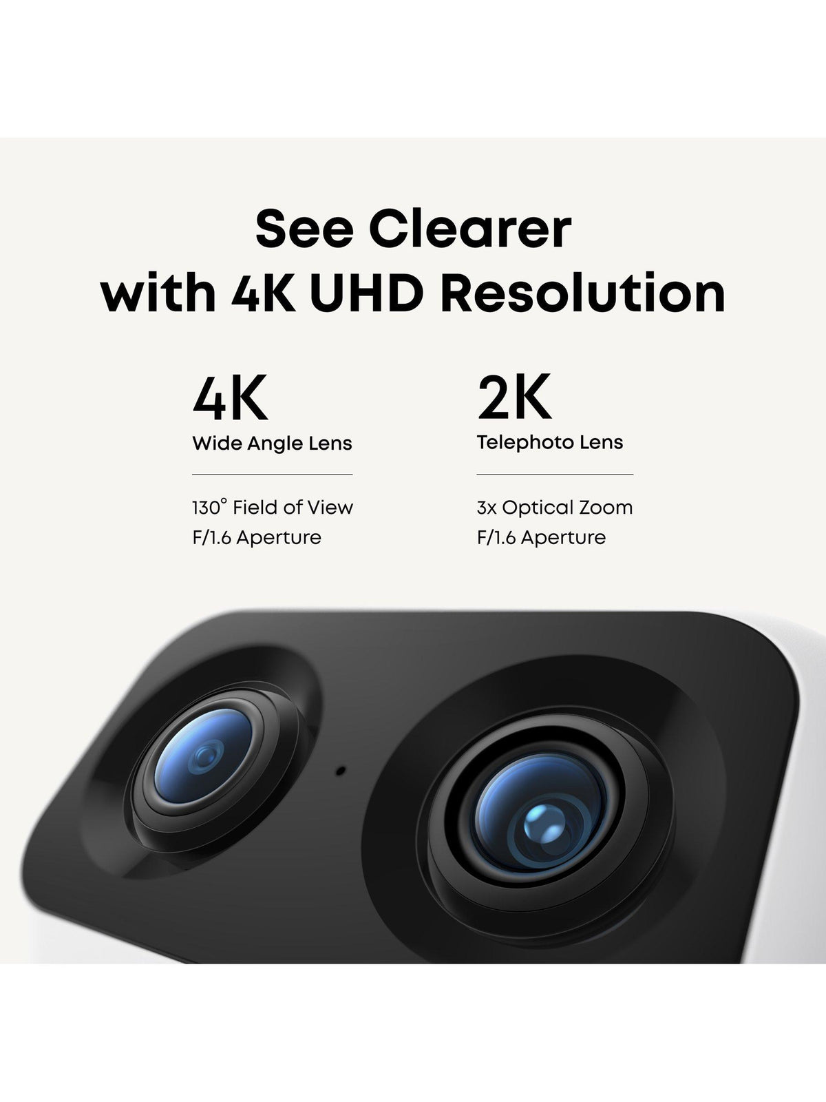eufy S350 4K Dual Lens Pan Tilt Smart UHD Indoor Security Camera - White
