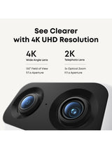 eufy S350 4K Dual Lens Pan Tilt Smart UHD Indoor Security Camera - White