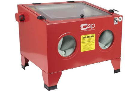 SIP Portable Worksop Equipment Abrasive Sand Blast Cabinet 90psi - Red