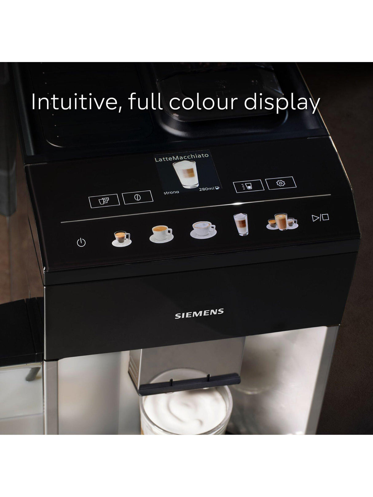 Siemens TQ513GB1 EQ500 Bean to Cup 15-Bar Coffee Machine - Black/Silver