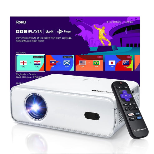 Sharp TX-LJ222K Full HD Wi-Fi Bluetooth HDMI Roku TV Smart Projector - White