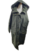 Barbour Womens Catalina Showerproof Hooded Knee Length Jacket - Olive - UK 8