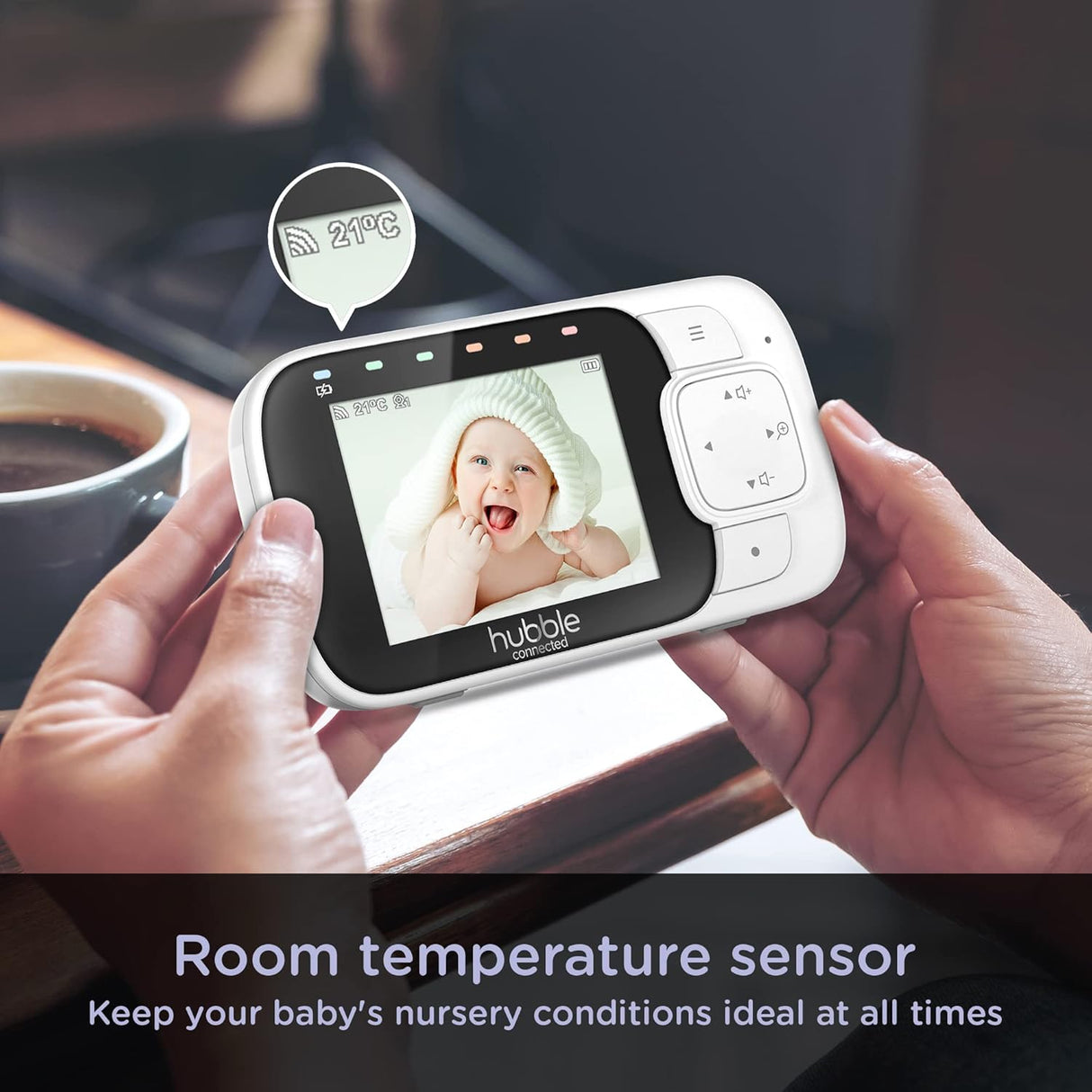 Hubble Nursery View Glow 2.8" Digital Video Baby Monitor with Camera - White