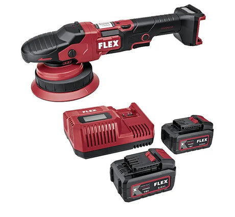Flex XFE 15 150 18.0-EC 18V Cordless Roto Random Orbit Polisher Set - Red