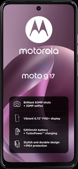 Motorola Moto G17 6.7" 4GB 128GB Sim-Free Unlocked Smartphone Bordeaux Pink