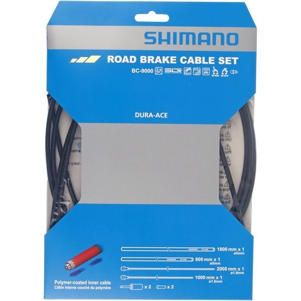 Shimano Bike Parts Dura-Ace 9000 Road Brake Cable Set Polymer Coated - Black