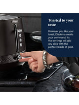 De'Longhi Diadema CTV3003 Long 2 Slot Countertop 1500W Toaster - Black