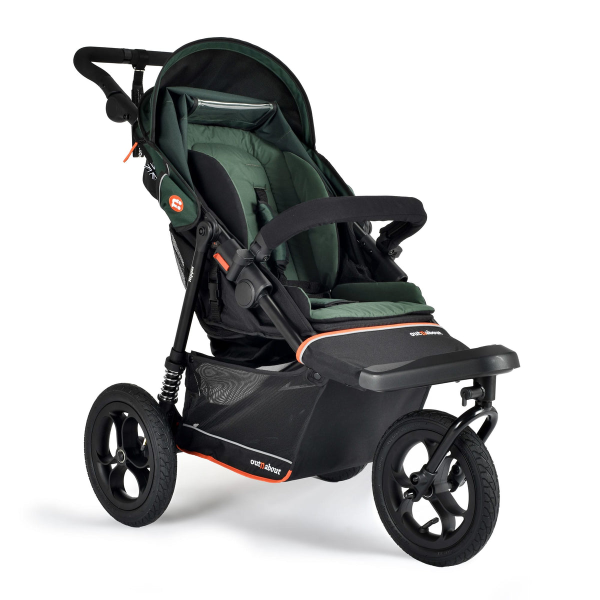 Out n About Nipper Single v6 3-wheel Lightweight Pushchair - Sycamore Green
